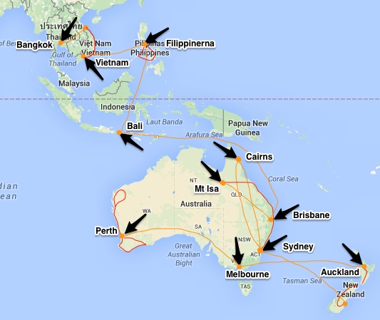 FRIDASTUR - Min resa genom Australien, Nya Zeeland och Asien