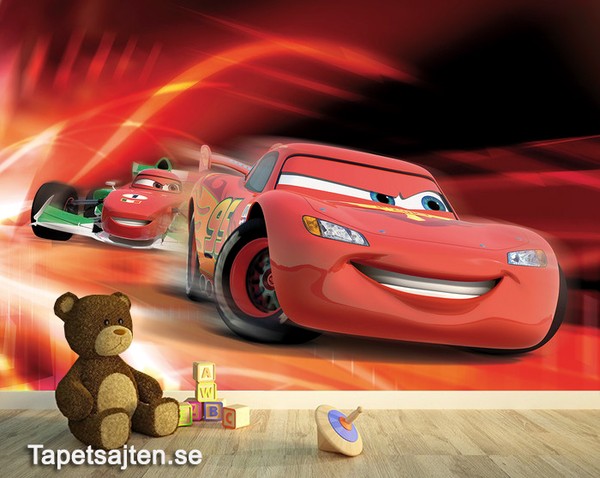 Disney Cars Tapet Bilar Pixar Fototapet Barn Tapet Barntapeter Racer Bil
