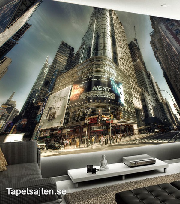 Fototapet New York Tapet New York Times Square fototapet 3d fondvägg vardagsrum