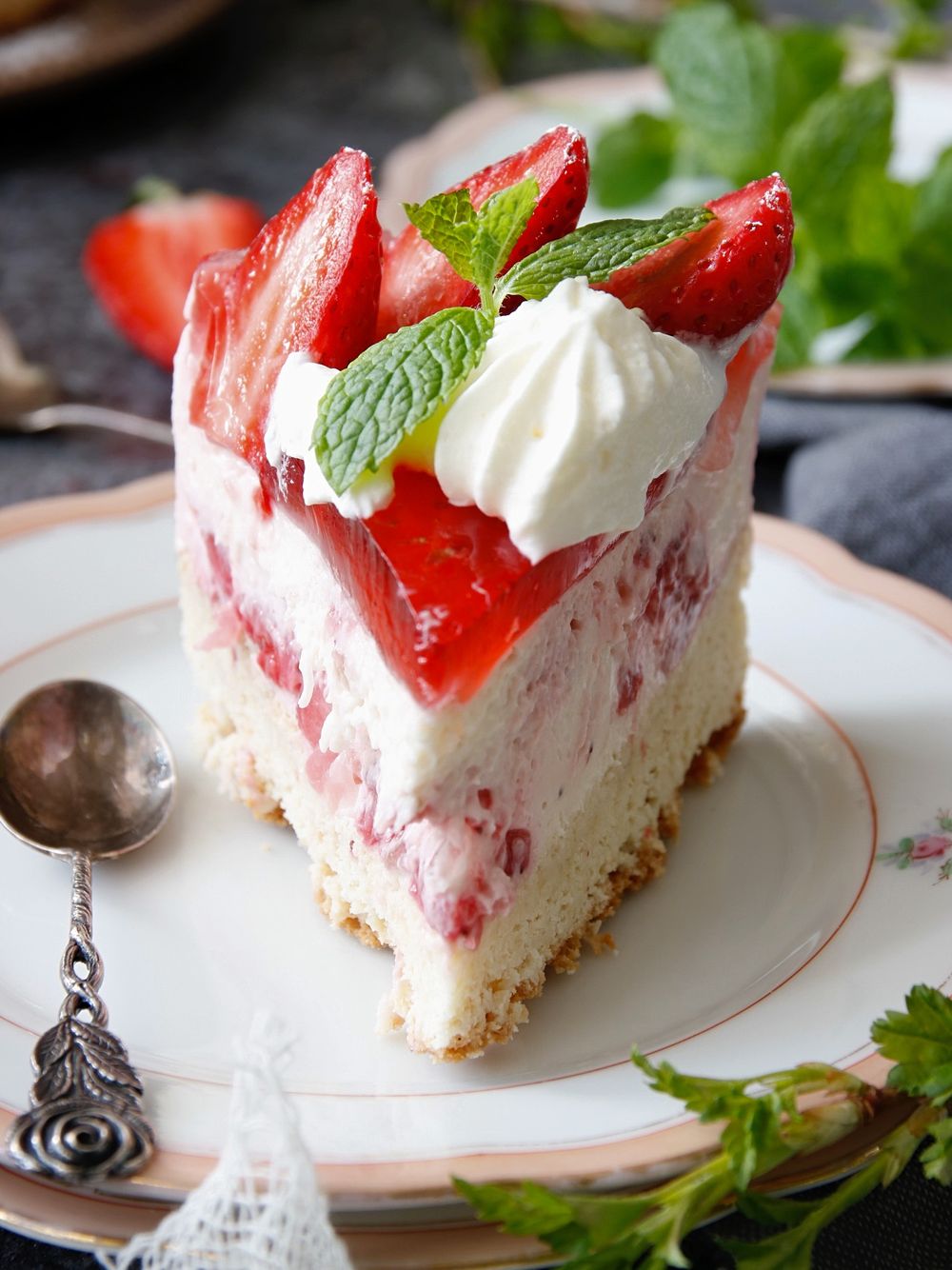 cheesecake med jordgubbar