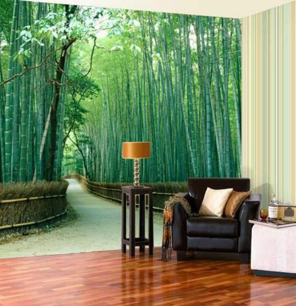 Skog Tapet bambu träd stammar Fototapet Skog 3d