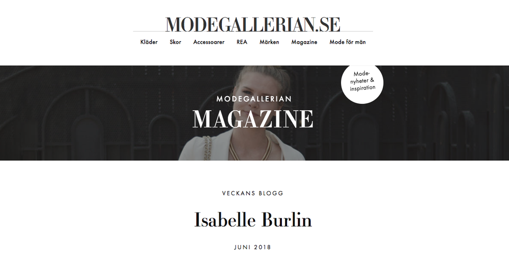 Isabelle Burlin modegallerian veckans blogg