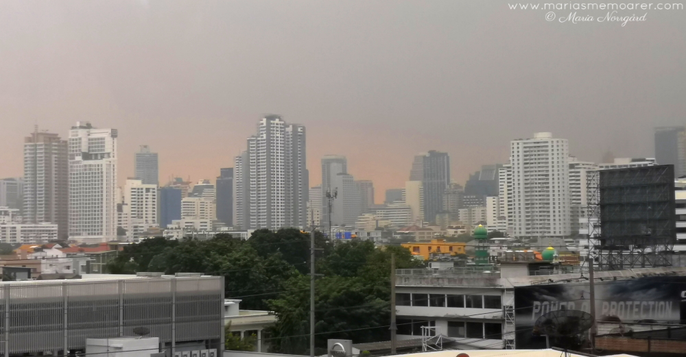 smog, dålig luftkvalitet och föroreningar i Bangkok
