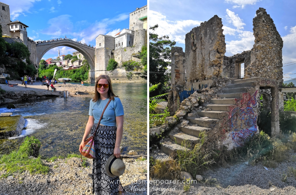 ruiner och stari most-bron i Mostar