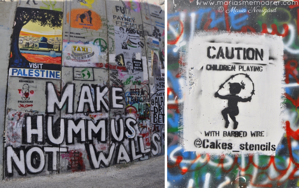 politisk street art på muren vid Betlehem, Västbanken