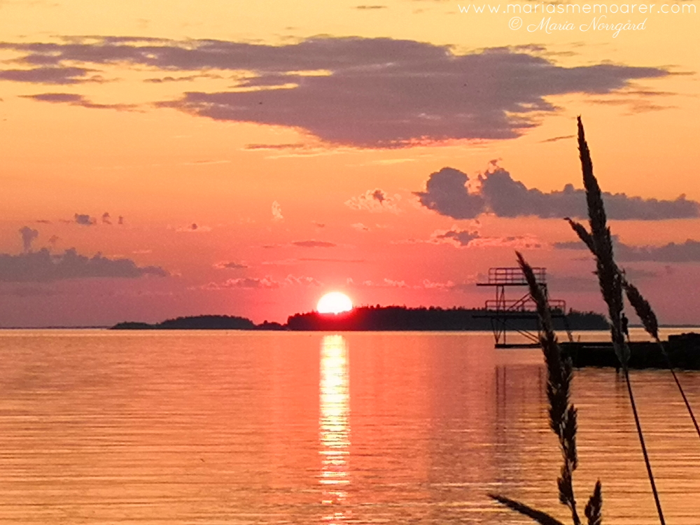 hemester i Finland - blogglistor - solnedgång i Oravais