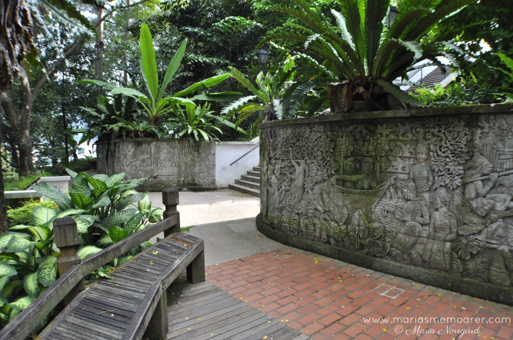 vackra parken Fort Canning Park i Singapore