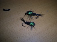 Bundit flugor : grön mini Montana & Wollybugger