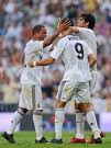 Marcelo , C.Ronaldo och Kaká firar vinst