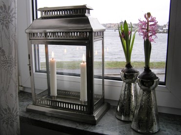 Ljuslykta & hyacintvaser från Marias Konsthantverk & presenter