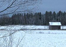 En lada på en åker någonstans i Västerbotten