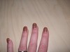 Så här blev naglarna i onsdags när jag var till Teres på fem finna fingrar och snyggade till dom.. Efter fem veckor..