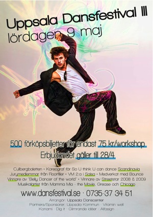 Lördagen den 9 maj går Uppsala Dansfestival III av stapeln, be there!