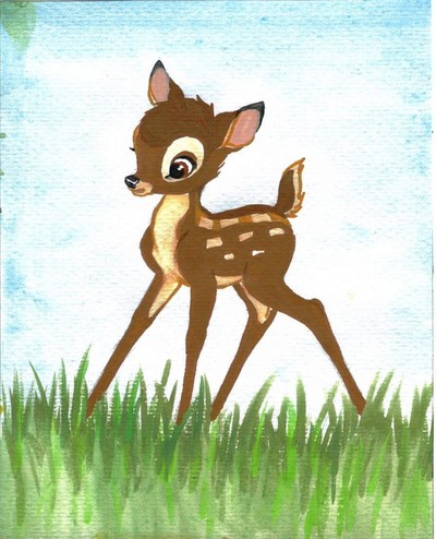 Bambi i vattenfärg igen