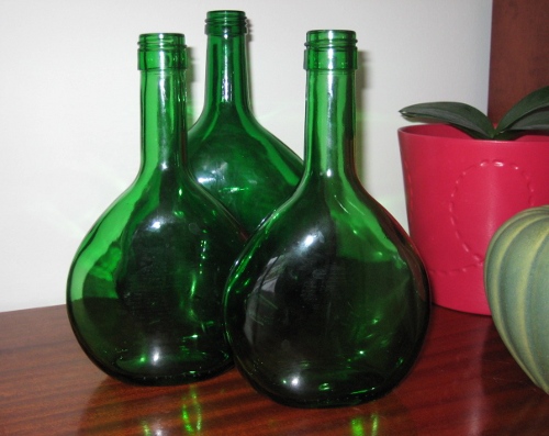 Gröna glasflaskor