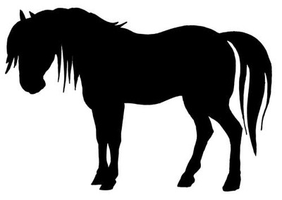 En siluett från en häst.