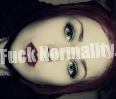 fuck normality EpicWaste Louise Nosebleed emo hipster gif red hair vertical labret piercing citat 