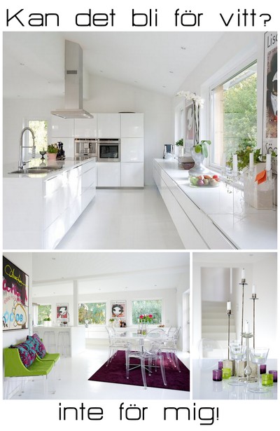 vitt kök med färg