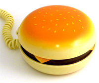 Telefon i form av en hamburgare