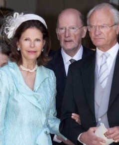 Drottning Silvia och Kung Carl Gustaf på bröllopet.
