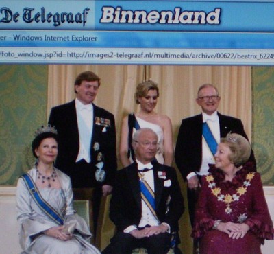 Drottning Silvia, Kronprins Willem-Alexander, Kung Carl Gustaf, Kronprinsessan Máxima, Pieter Vollenhoven och Drottning Beatrix.