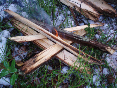 Göra upp eld i skogen3 - vårda liten låga!