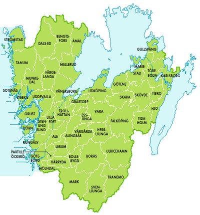 Västra Götaland Karta - Länsförbund & kretsar - Naturskyddsföreningen