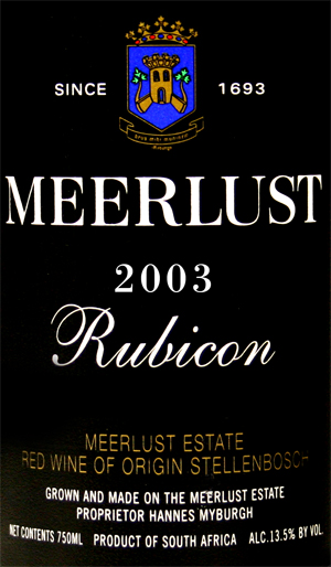 Meerlust Rubicon 2003