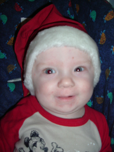 Linus 6 månader som tomtenisse julen 2007