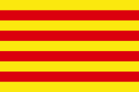Flaggan av Cataluñya. sisisisi