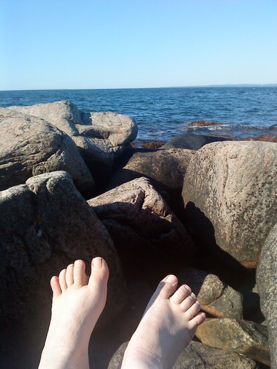 Sunbathing on the rocks