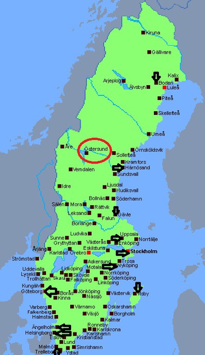 Sveriges Städer — Sveriges städer och sjöar