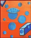 Blå Mysterium, målad 1999 på duk, 46x38 cm.