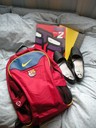 Min nya väska, min (nya) spanskabok och skrivhäftet och de skorna jag köpte :)